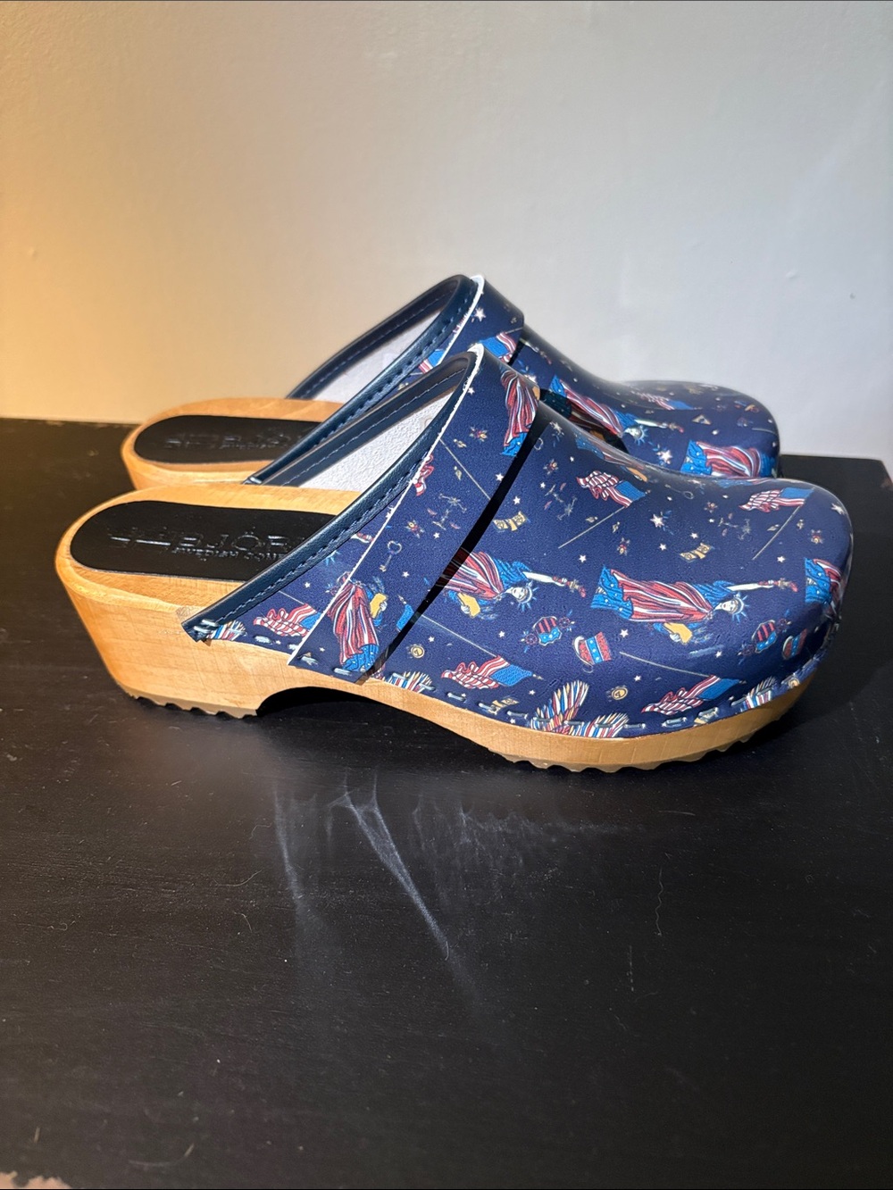 Maja Wood Liberty Leather Clog 7.5